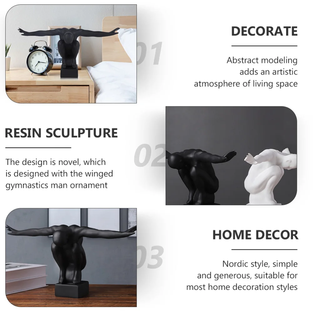 

1Pc Resin Sculpture Statue Office Bookshelf Decor Portrait Sculpture Gift