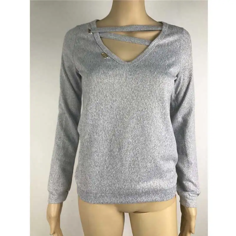 Женский вязаный свитер с v-образным вырезом длинным рукавом пуловер зима 2019 |
