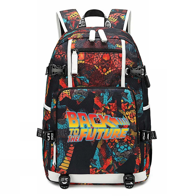 Рюкзак Mochila Back To The Future с принтом женский рюкзак для ноутбука 18 дюймов мужские