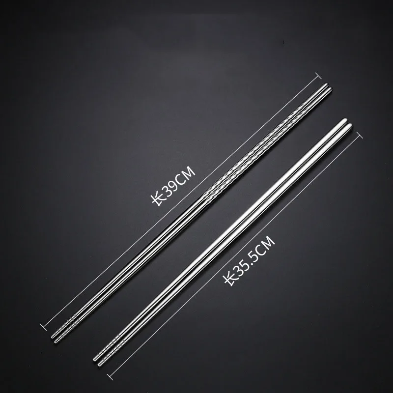 

2pcs/set 35.5/39cm Extended Chopsticks 201/304 Stainless Steel Extended Fried Chopsticks Cooking Tools Household Chopsticks