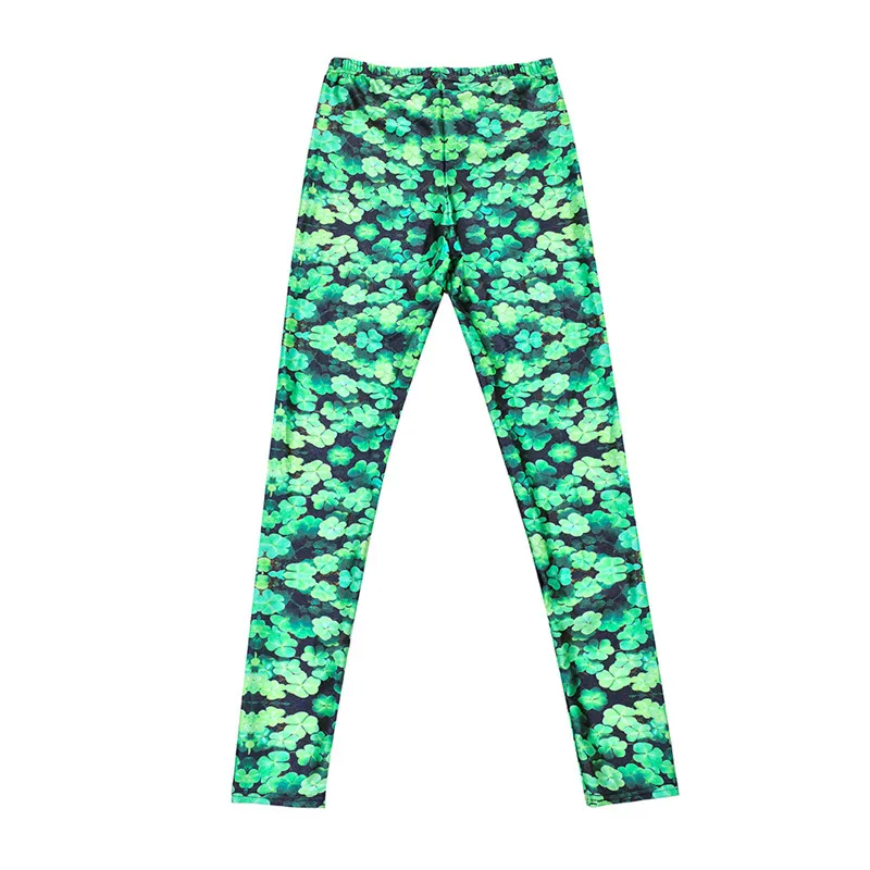 DOUBCHOW Womens Galaxy Snow Mountain Green Grass Digital Printed Leggings Pants Ankle Length Shiny Skinny Footless Plus Size | Женская