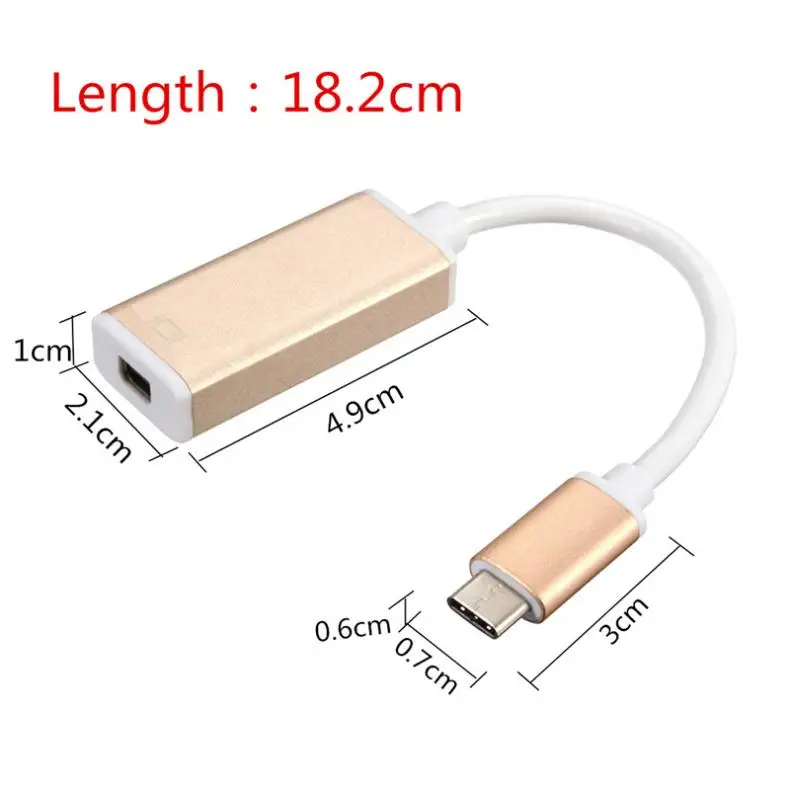 18,2 см компактный USB 3,1 type-C для мини DP адаптер для смартфонов и Macbook