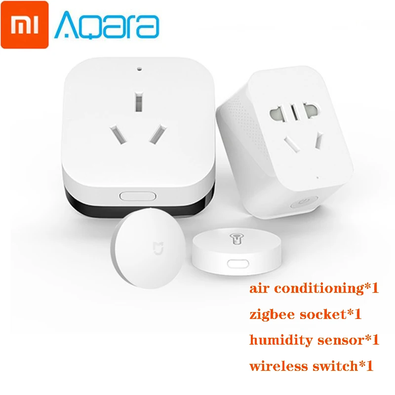 Smart Home Kits 2 Xiaomi Aqara кондиционер партнер шлюз Zigbee Wifi умный дом автоматизация наборы умная розетка датчик температуры и влажности - Цвет: Smart Home Kits 2
