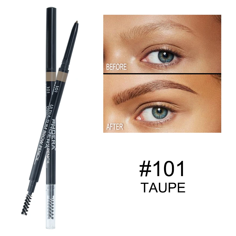101 PHOERA Professional 2 в 1 двухсторонний карандаш для бровей натуральный стойкий не цветущий водонепроницаемый карандаш для бровей 5 цветов TSLM2 - Цвет: 101