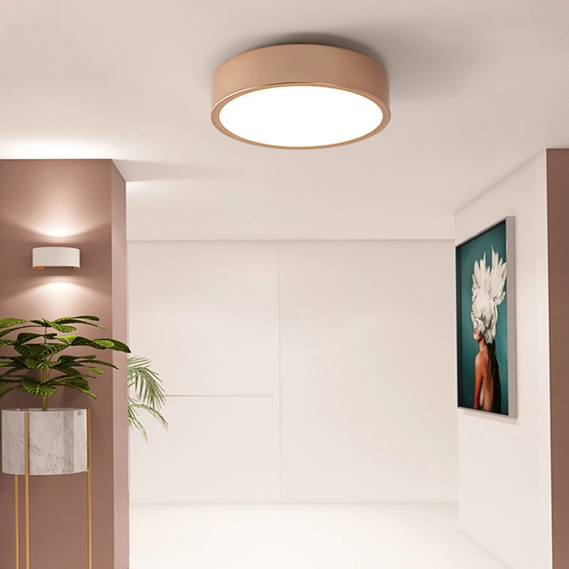 4 цвета Европейский круглый потолочный светильник черный белый серый золотой