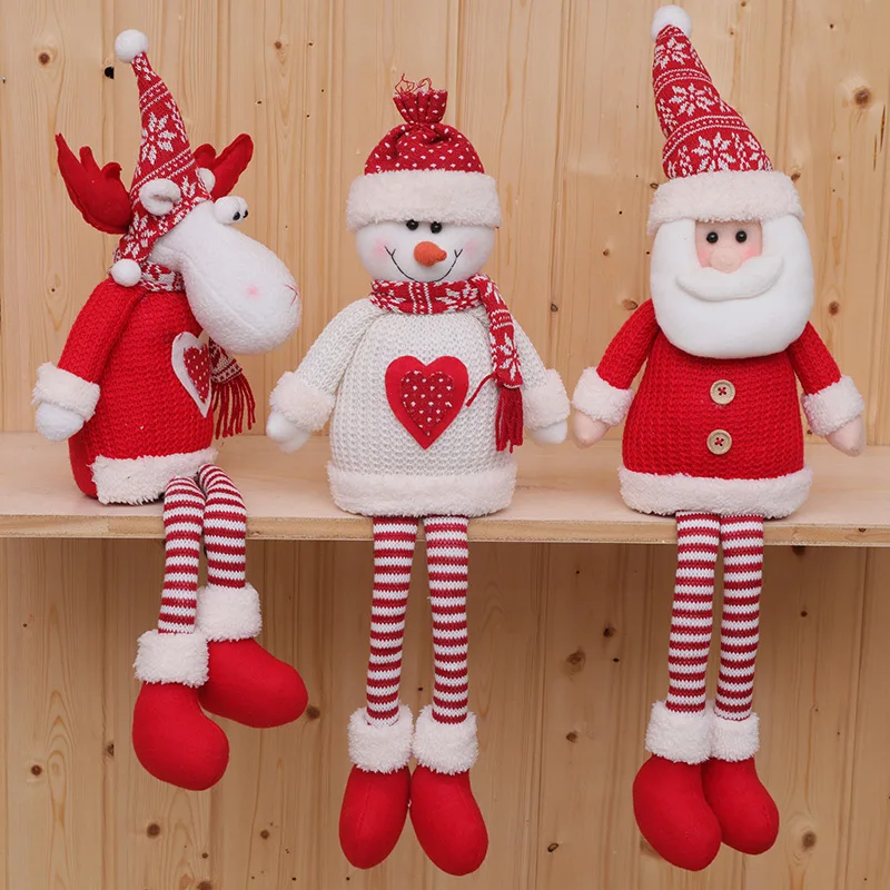 

Navidad Santa Claus Figurine Sitting Posture Chrismas Home Decoration Gift Elderly Snowman Elk Christmas Party Decoration Decor