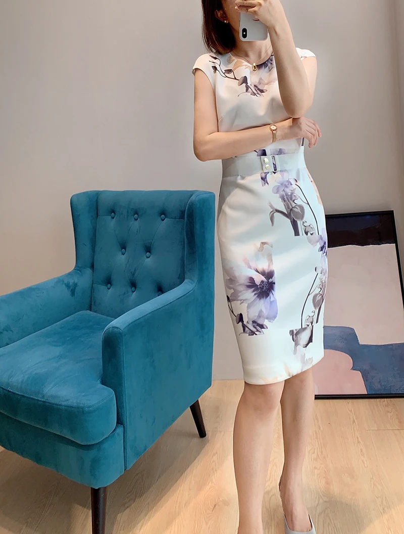 

UK Collection New Summer Bodycon Belted Floral Print Dress Size 0-4