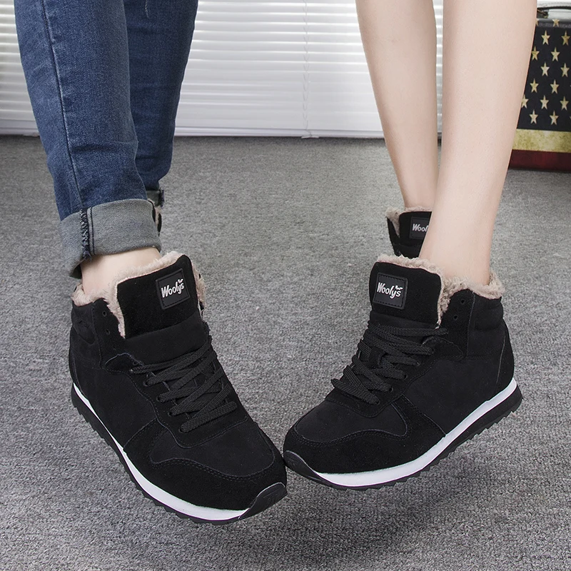 

Women Vulcanize Shoes Comfort Women Sneakers Women Shoes Slip-on Women Flats Sneakers Shoes Plush Warm Women Boots Plus Size 43