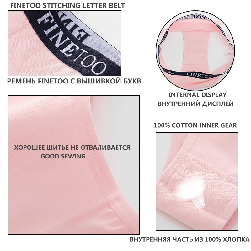 

FINETOO 2PCS/Set Cotton Women Sexy Panties Letter Waisted Woman Underwear Fashion Underpant M-XL Female Girls Briefs Lingerie