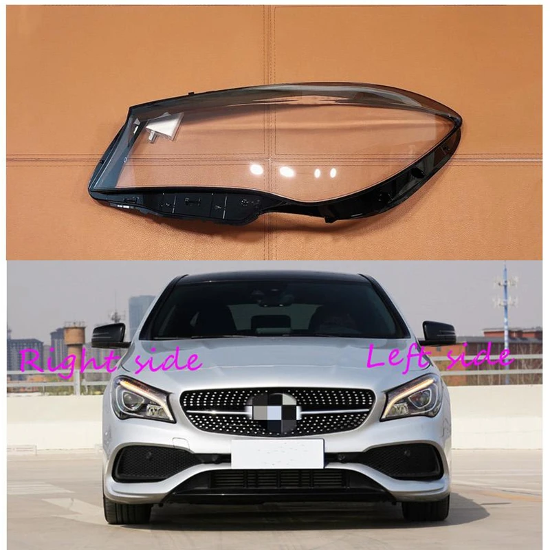 

Car Headlight Lens For Mercedes-Benz W117 CLA 2016 2017 2018 Headlamp Cover Car Replacement Front Auto Shell Cover