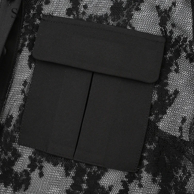 

Sexy Long Sleeve Vintage Print Mesh Button Transparent Blouse Shirt See Through Womens Tops and Blouses Elegant Ladies Tops Tees