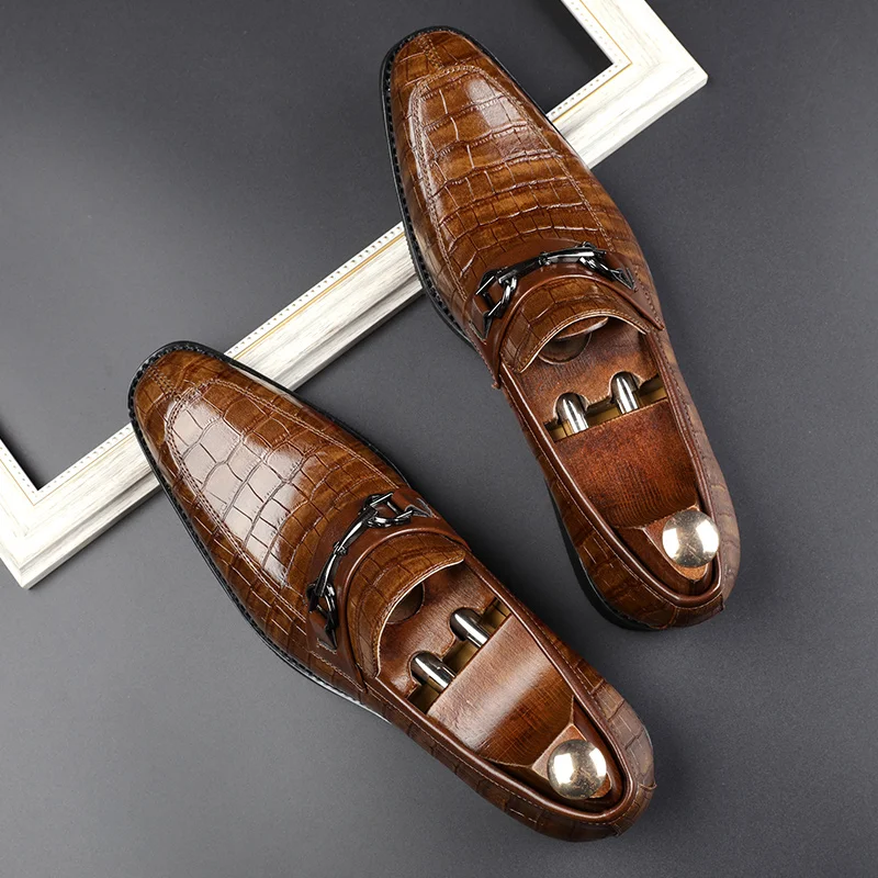 Туфли-Лоферы мужские из лакированной кожи классические оксфорды без застежки