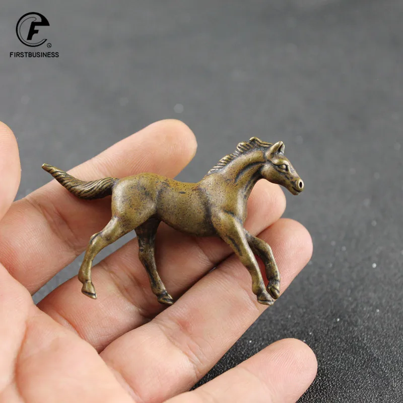 Винтажные медные фигурки животных Арабская лошадь дикая война корсаж настольное