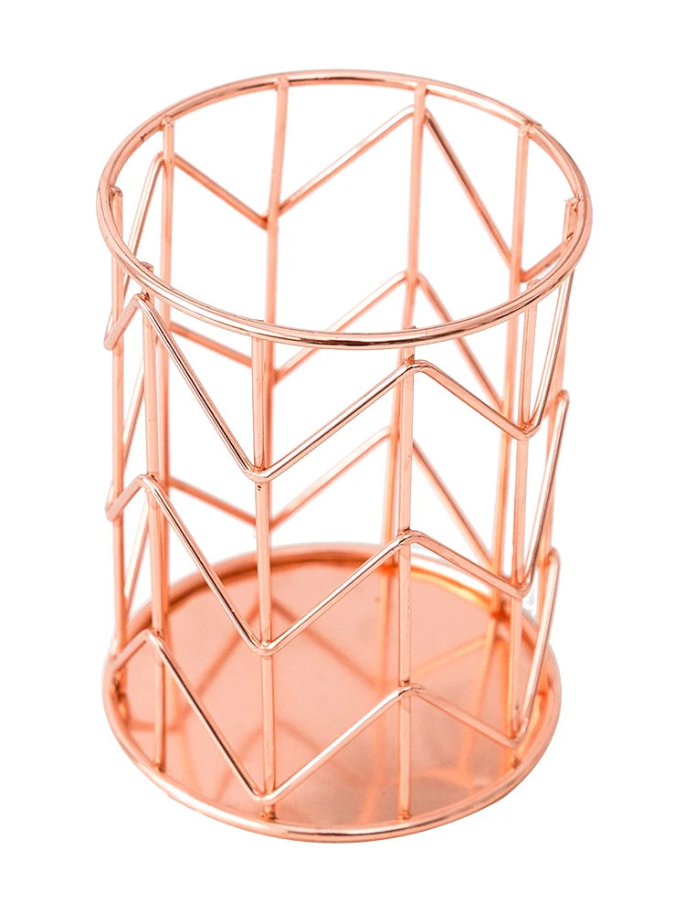 

Desk Pen Holder Hollowed Cosmetic Sundries Storage Basket Desk Organizer Office Accessories Desk Accessories Pencil Holder metal
