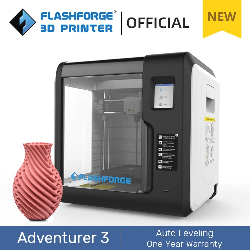 

Flashforge 3D Printer Adventurer 3 DIY Kit Auto-leveling WIFI Out of Box Built-in Camera Automatic Leveling 3D Cloud Printing