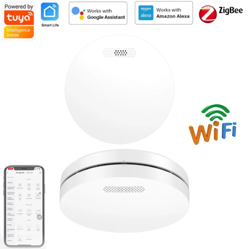 

Детектор дыма Tuya, умный, беспроводной, с поддержкой Wi-Fi