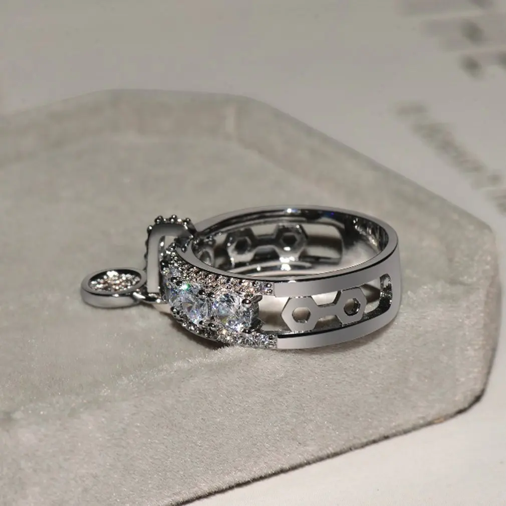 Cross-Border E-Commerce Supply New Plating Disc Ring European And American Women Fashion Creative Zircon Hand Jewelry | Украшения и