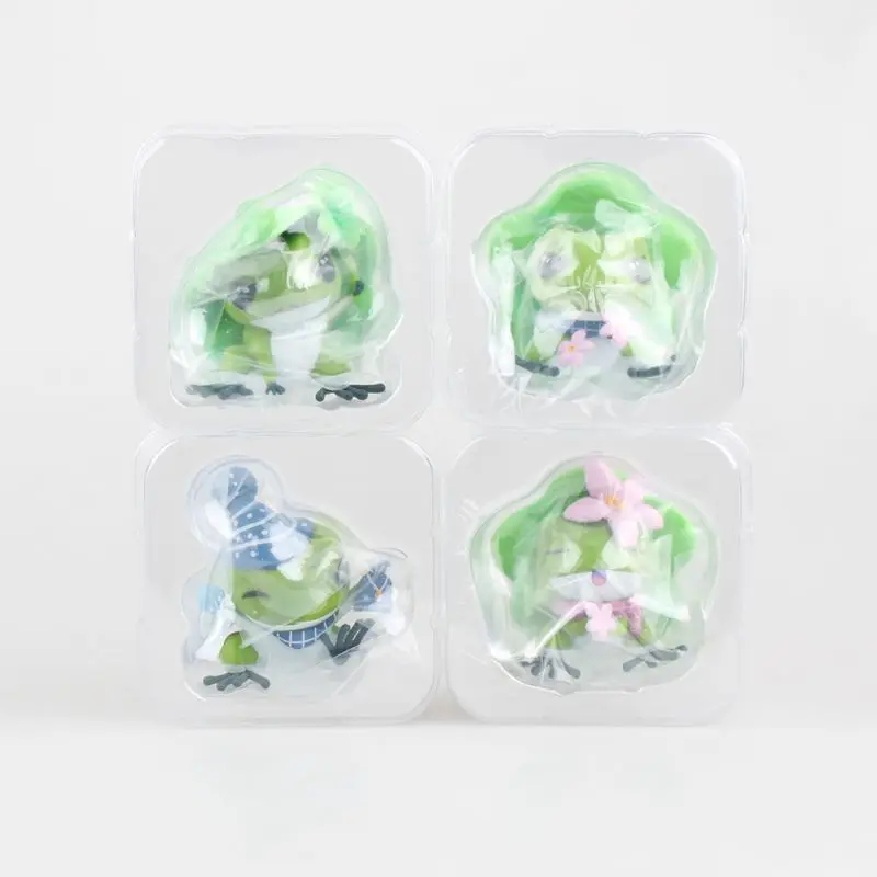 4pcs/set 2018 New Anime Game Travel Frog Q Ver Family Mini frog Little Son Cartoon Action Figure Animal Model Collection Doll | Игрушки и