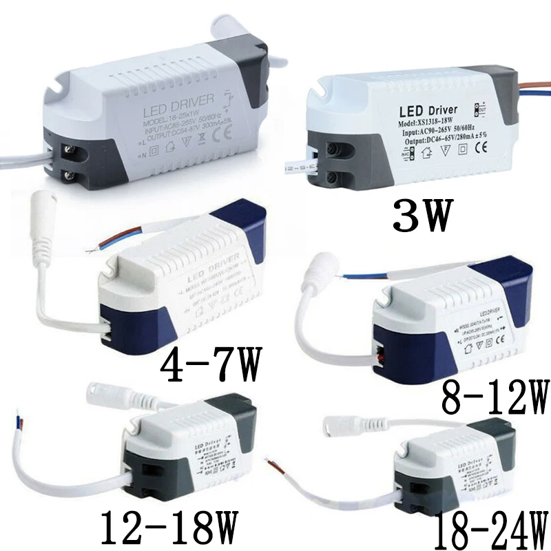 

LED Driver Power Supplies Power Supply Unit Lighting Transformers For LED Lights DIY Panel Lamp Light Driver 3W- 24W 260mA