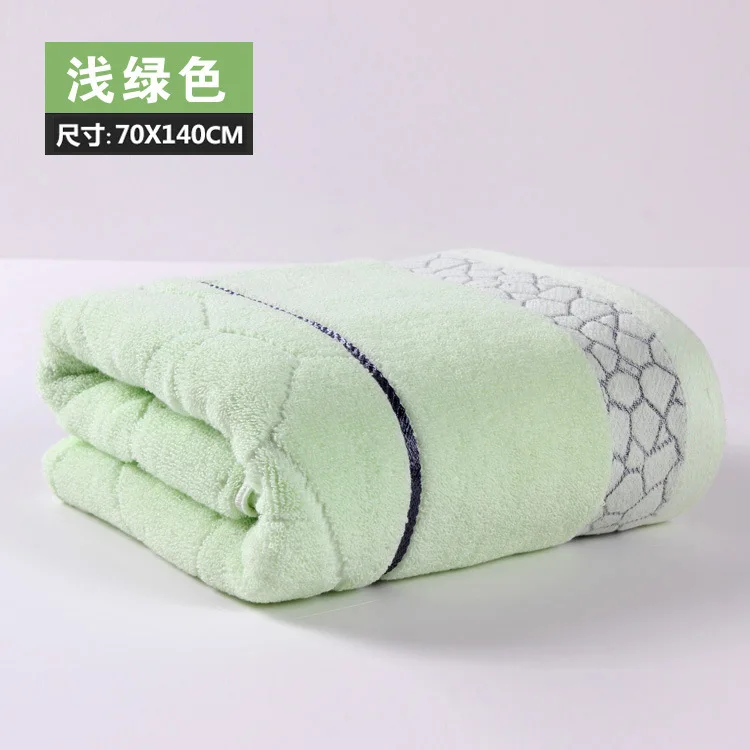 light green 140x70cm Bath Towel Cotton towel 6 Colors Avaliable Cotton Fiber Natural Eco-friendly Embroidered Bath Towel - Цвет: light green