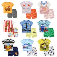 summer children suits for boys and girls short sleeve sets for baby boys two clothes t shirt shorts sets toddler clothing