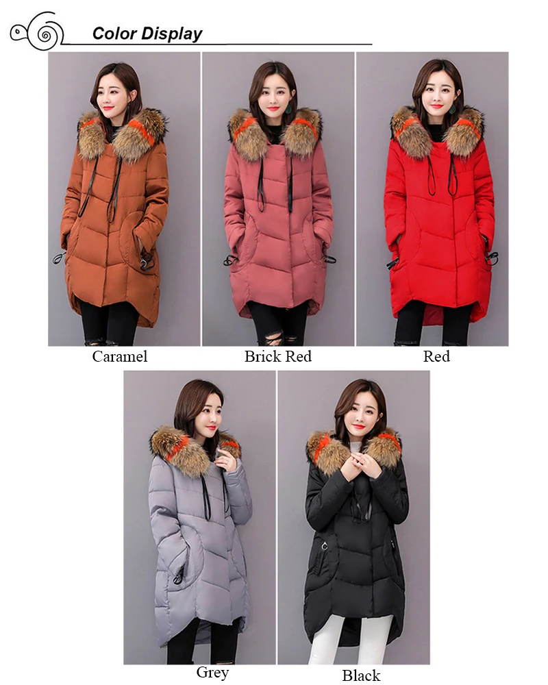 Plus Size 4XL 5XL Winter Jacket Women Padded Outwear Hooded Colorful Fur Female Coat Long Parka Mujer Invierno