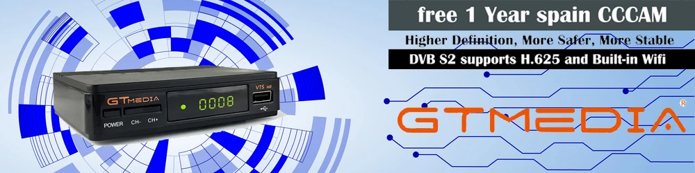 Gtmedia V7 HD встроенный wifi бесплатно 2 года 7 линия CCCAM freesat v7 комбо спутниковый искатель спутниковый ресивер hd испанские каналы