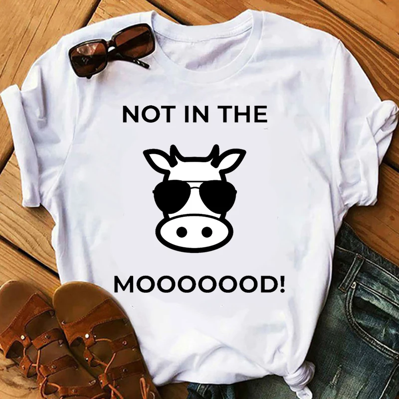 

Cow t shirt print women female harajuku clothes tee korean ulzzang t-shirt 90s kawaii shirts femme tshirt Printed cartoon top
