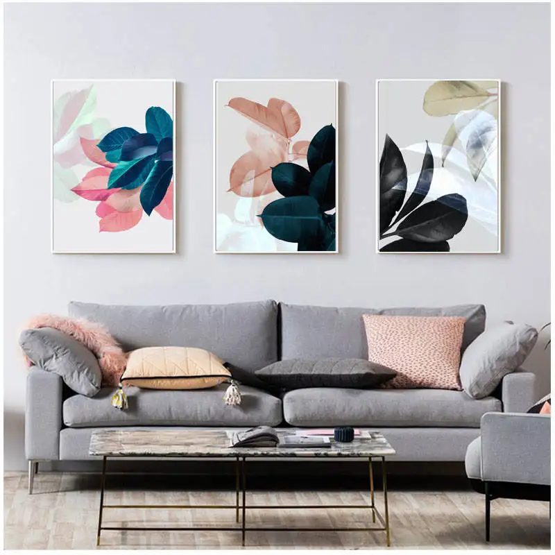 Скандинавская картина постер с тропическими растениями ботанический лист в