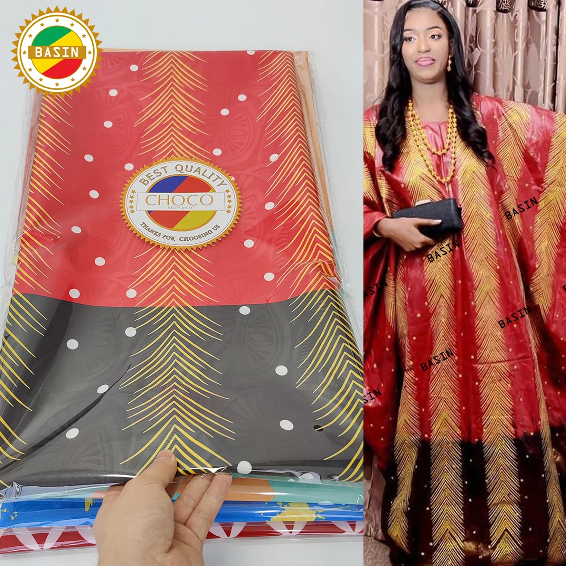 

Red Ankara Lace Material 2021 Basin Riche Lace Fabric For Women Basin Riche Broder Flower Pattern Lace Material For Wedding