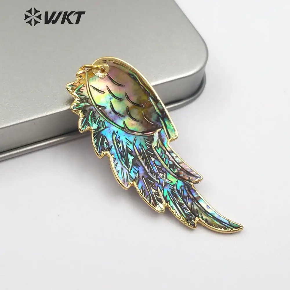 WT-P853 10 шт Абалон оболочки кулон золото вырезанная подвеска ювелирные изделия смешанные цвета Подвески из раковин для изготовления ювелирных изделий