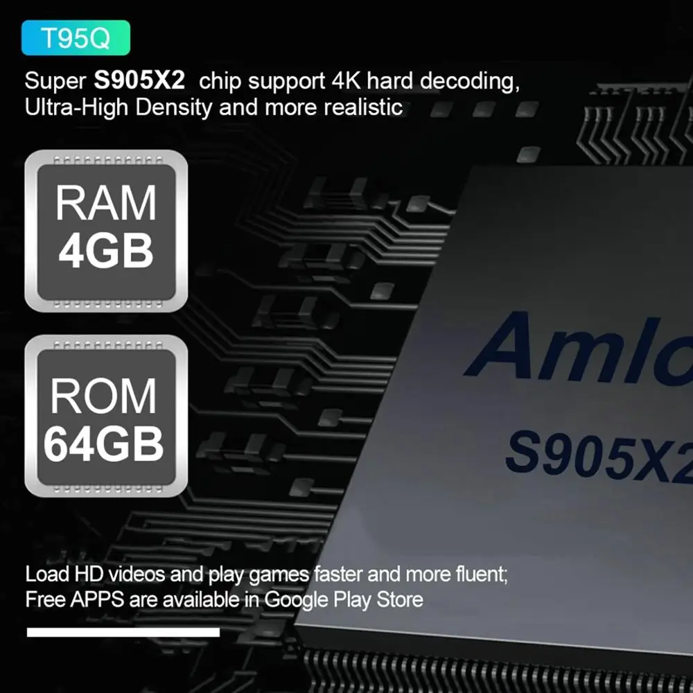 LEMADO T95Q ТВ приставка Android 9 0 S905X2 четырехъядерный процессор 4 ГБ ОЗУ 64 Гб ПЗУ 2 4G 5 8G wifi