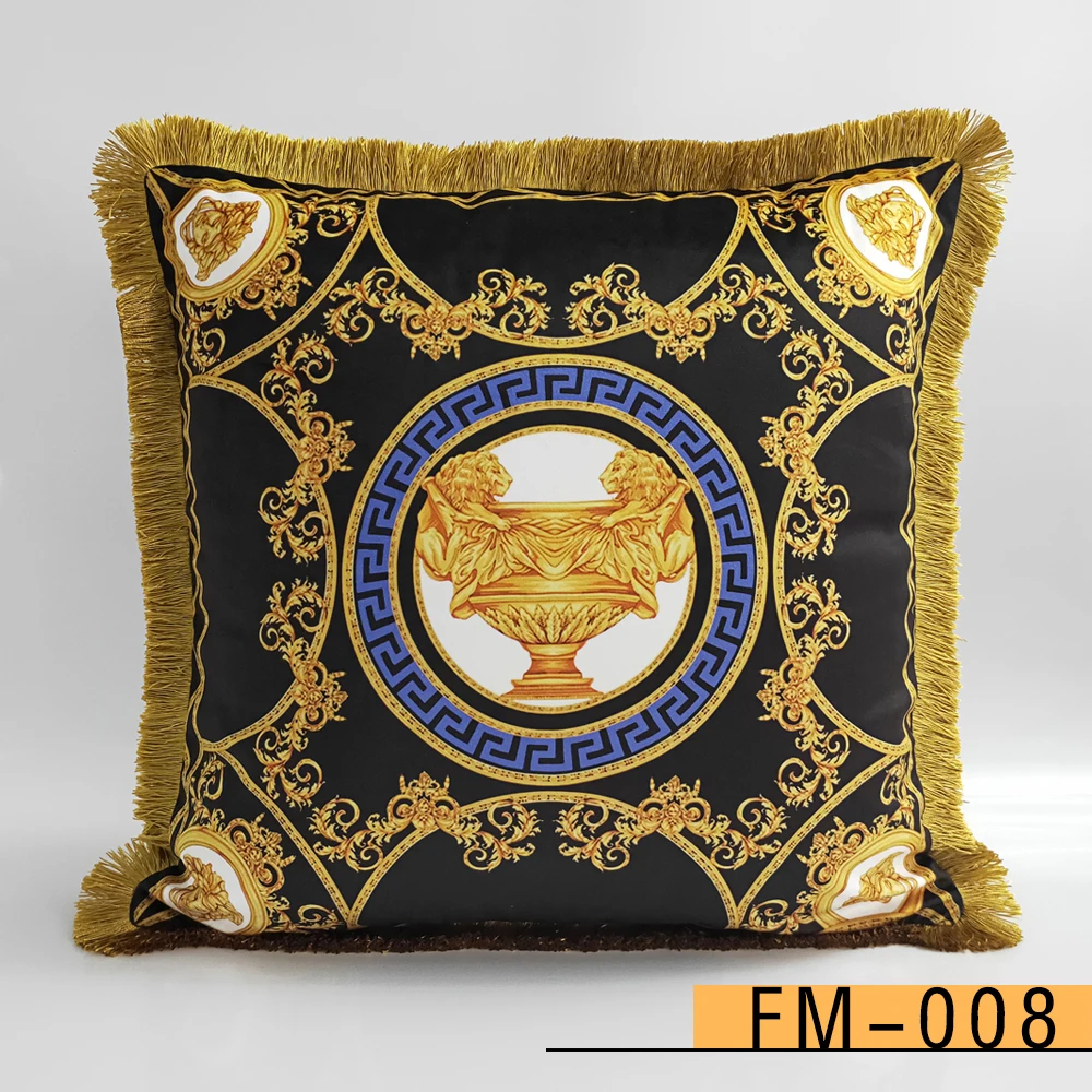 

Luxury European style tassel pillow cover Hotel cushion cover Office Hotel KTV sofa model room high grade pillow cover