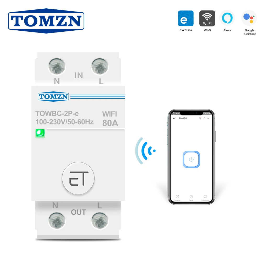 Автоматический выключатель TOMZN MCB однофазный автоматический на Din рейку Wi Fi