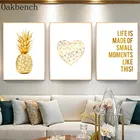Абстрактное настенное художественное полотно, цитата желтое художественное изображение сердца ананаса, плакаты и принты, настенные картины для декора гостиной