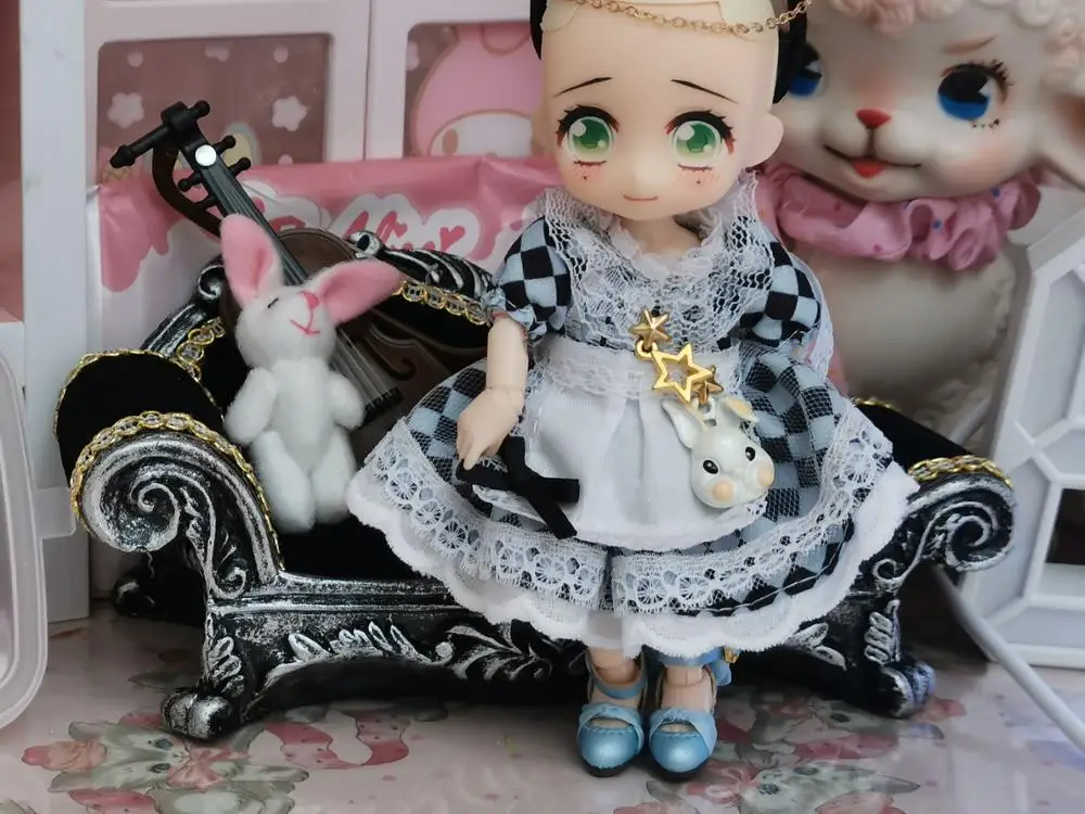 

G10-388 handmade toy 1/6 blyth 1/12 GSC ob11 Doll BJD/SD doll shoes high quality Bow high heels 1pair