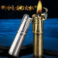 retro metal butane windproof pipe lighter jet torch turbo gas lighter pipe start flame powerful cigar cigarette gadgets for men