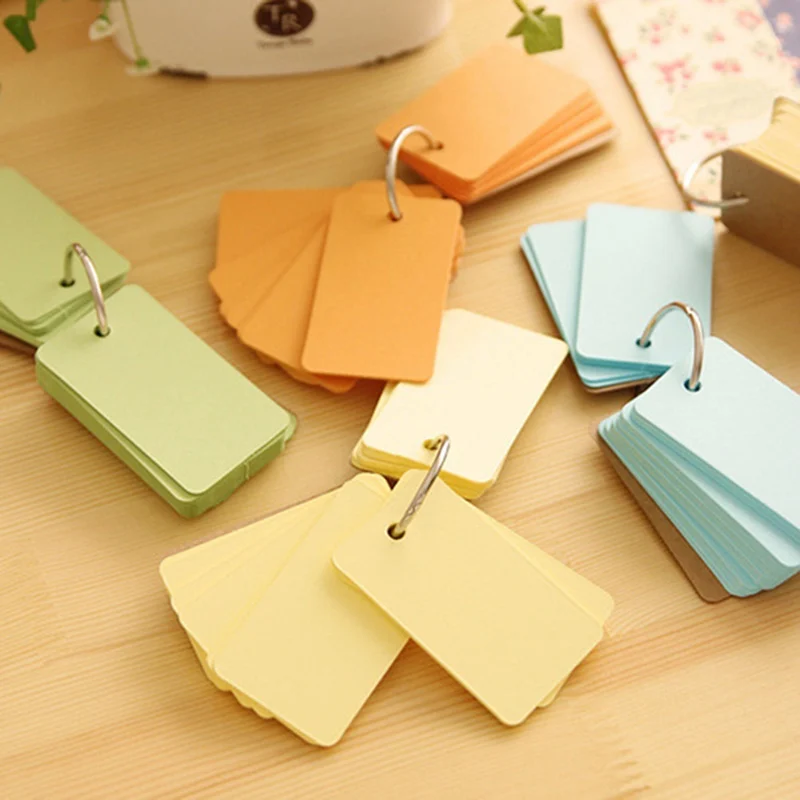 2021 Stylish Empty Page Blank Kraft Paper 90 Pages Notepad Word Study Card Portable Memo Pad Loose Leaf Notes DIY | Канцтовары для