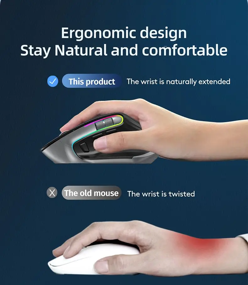 vsvabefv wireless silent mouse 2 4g usb rechargeable gaming mouse 4000dpi optical ergonomic suitable mouse for pc laptop office free global shipping