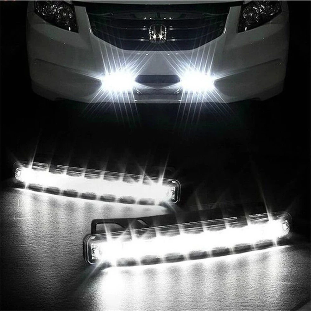 High Quality Car Light 8 LED DRL Car Auto Light Source Fog Driving Daylight Daytime Running Light LED White Head Lamp