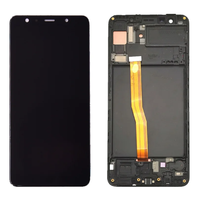 Pantalla LCD Original Super Amoled para m&oacute;vil, montaje de digitalizador t&aacute;ctil con o sin marco, para Samsung Galaxy A7 2018 SM A750G A750FN DS-3