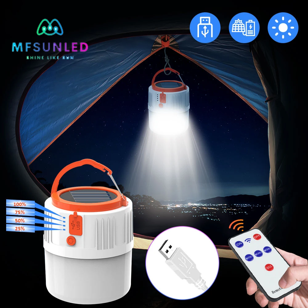 

Светодиодсветодиодный лампа MFSUN с солнечной зарядкой, портативная уличная лампа для кемпинга, ночного рынка, стоечного освещения, перезаря...