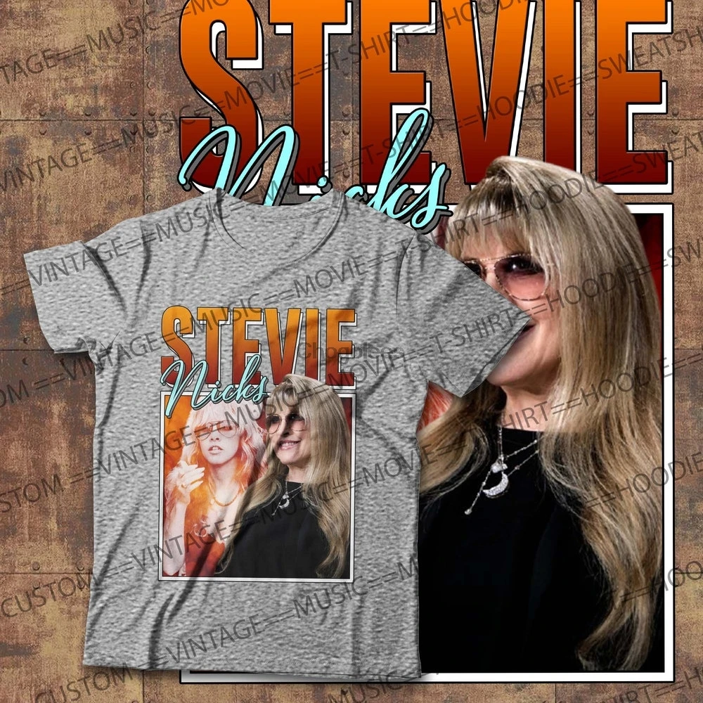 Футболка stevie nicks Классическая Ретро футболка унисекс Винтажная 90-х годов поп-РОК