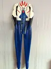 100% Латекс резиновый костюм боди Catsuit Tigth полный носок молния 0,4 мм S-XXL