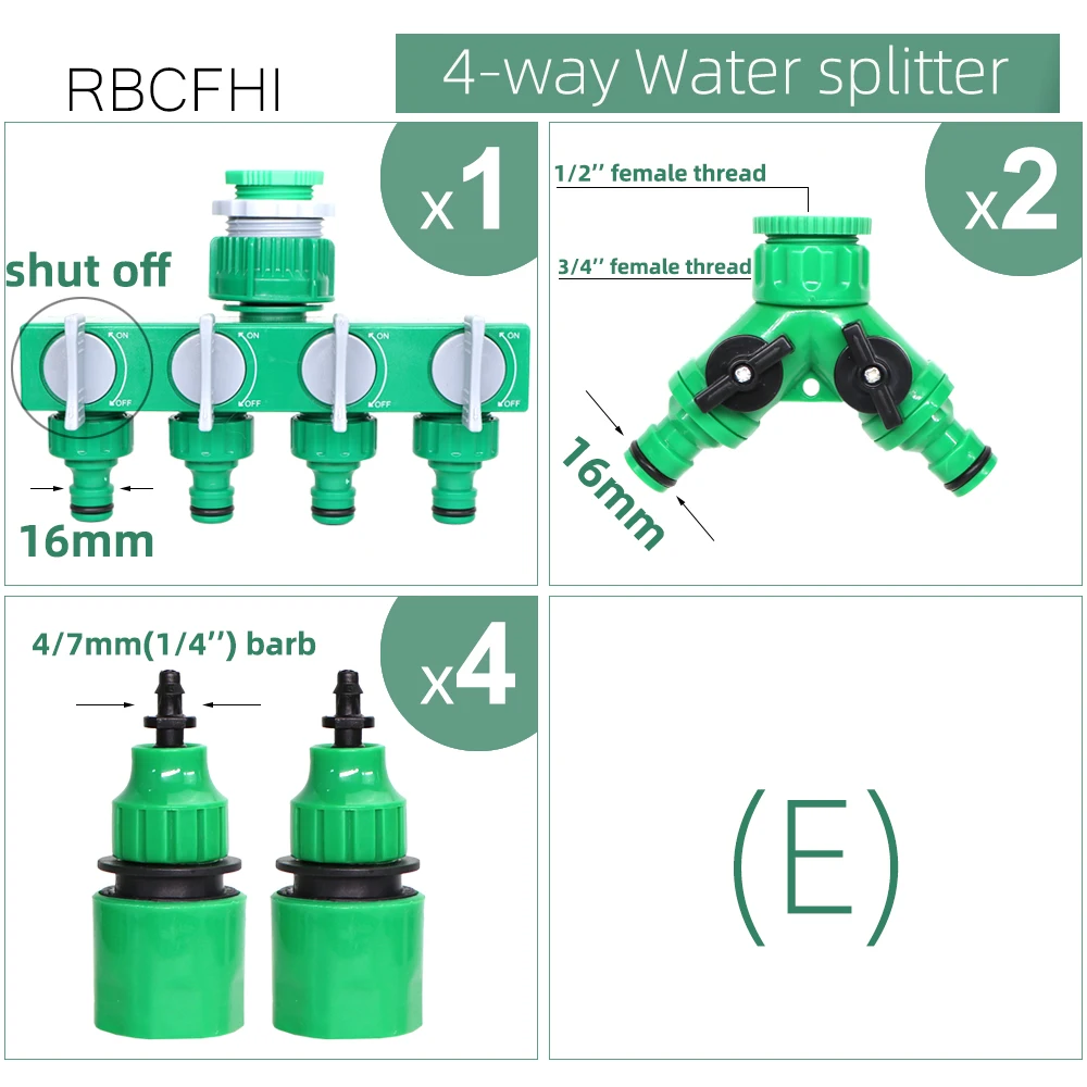 RBCFHl 1/2 'ɳ/4'' 1 ''вход 4-Way делитель воды Femle с резьбой до 16 мм