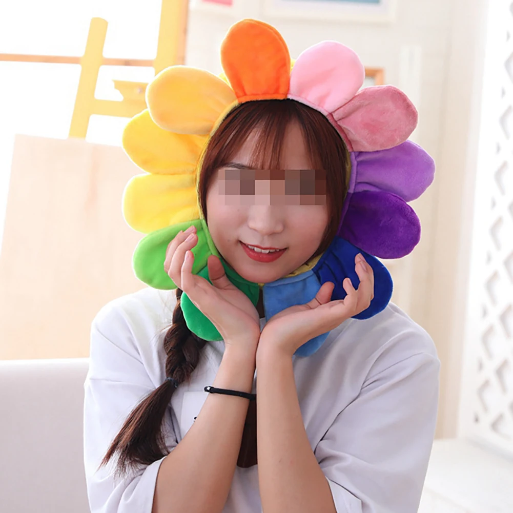 Креативный головной убор с солнечным цветком мягкий укомплектованный смешные