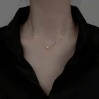 Модное корейское ожерелье ModaOne золотого цвета в виде гороха акации ручной работы на цепочке до ключиц для женщин и девушек простое модное Подарочное ювелирное изделие