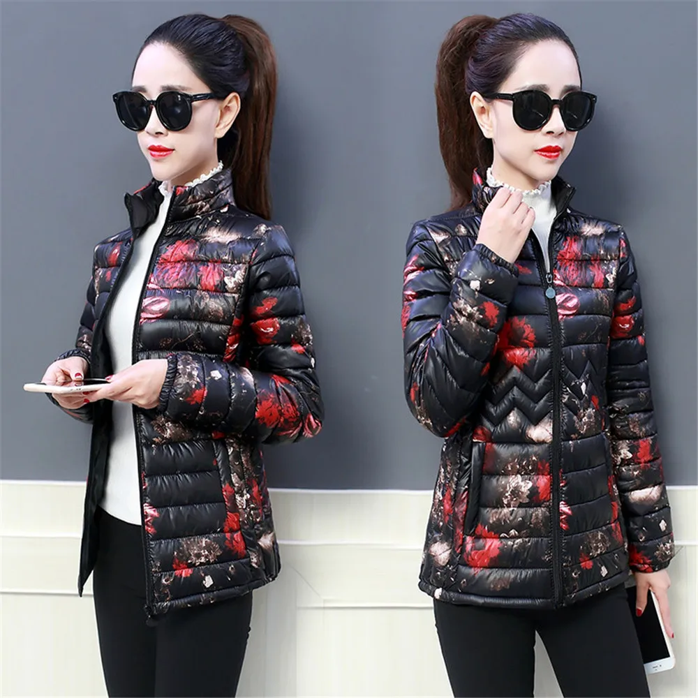 

Короткий пуховик, хлопковая куртка, женская зимняя верхняя одежда 2020, нового размера плюс, парка с принтом, пальто, толстый теплый пуховик, х...