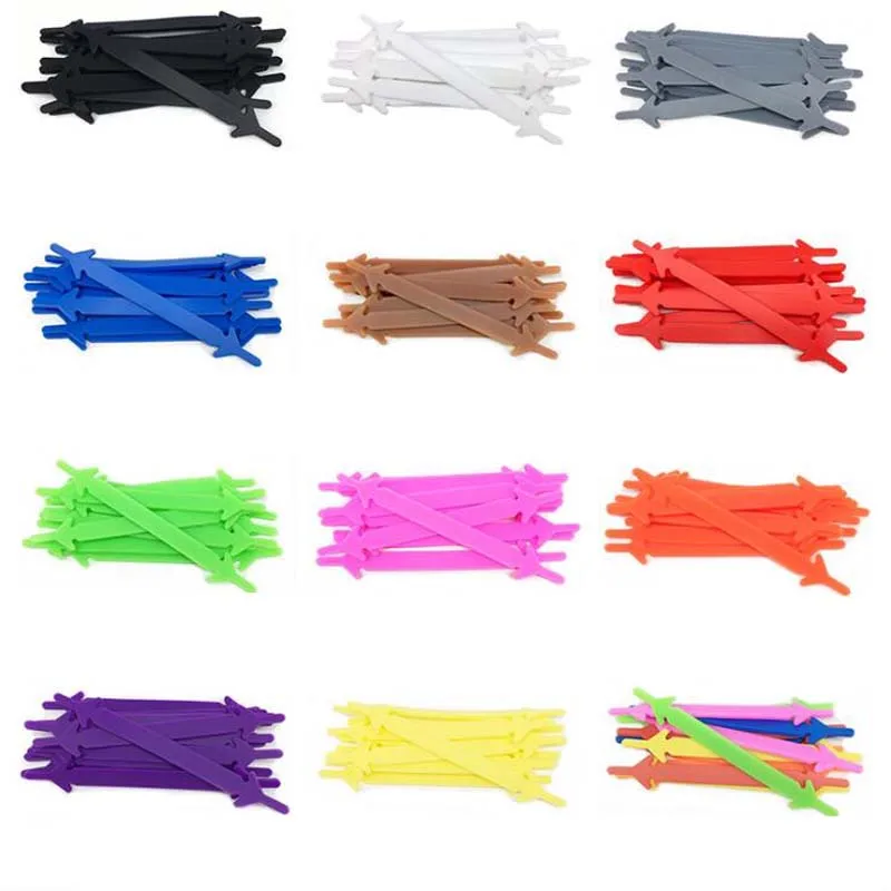 12Pcs/Set Elastic Silicone Shoelaces Athletic Running No Tie Shoelace Sneakers Fit Strap Shoes lace For Men Women shoelaces