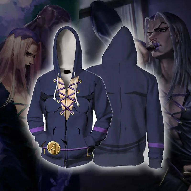 Jojo's bizare Adventure костюмы для косплея толстовка с капюшоном мужчин Jojo одежда